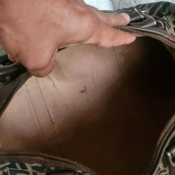 FENDI Zucca Zucchino Vintage Boston 30 Canvas Bag FF Monogram Logo..w/COA.. - Picture 9 of 10